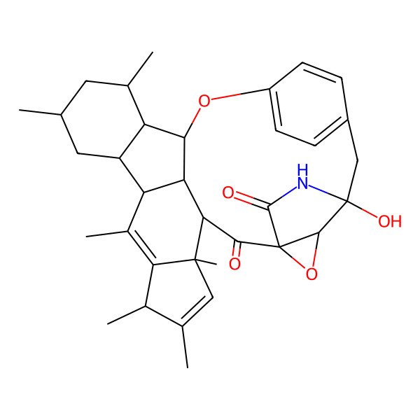 2D Structure of 24-Hydroxy-4,6,7,9,13,15-hexamethyl-18,26-dioxa-28-azaoctacyclo[22.2.2.219,22.13,10.01,25.04,8.011,16.017,31]hentriaconta-5,8,19(30),20,22(29)-pentaene-2,27-dione