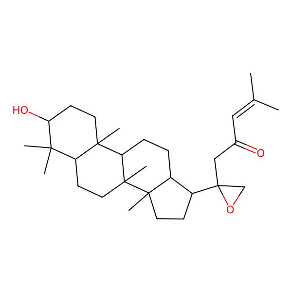 2D Structure of 1-[(2R)-2-[(3S,5S,8R,9R,10R,13R,14R,17S)-3-hydroxy-4,4,8,10,14-pentamethyl-2,3,5,6,7,9,11,12,13,15,16,17-dodecahydro-1H-cyclopenta[a]phenanthren-17-yl]oxiran-2-yl]-4-methylpent-3-en-2-one