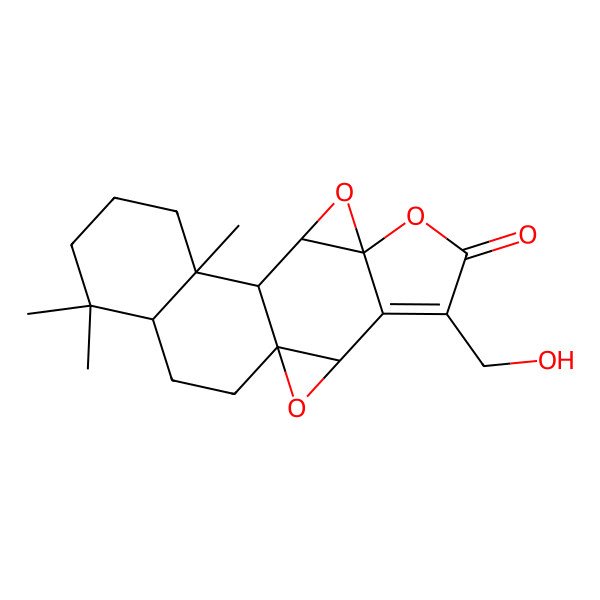 2D Structure of 5-(Hydroxymethyl)-12,16,16-trimethyl-2,7,9-trioxahexacyclo[9.8.0.01,3.04,8.08,10.012,17]nonadec-4-en-6-one