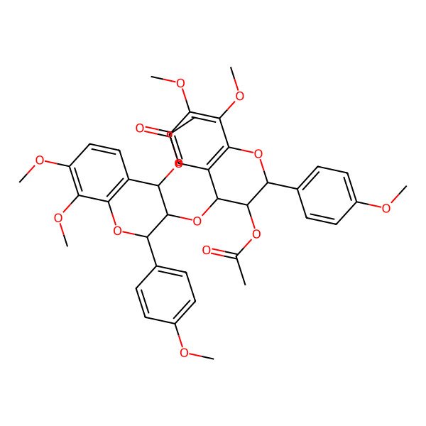 2D Structure of [4-[[4-acetyloxy-7,8-dimethoxy-2-(4-methoxyphenyl)-3,4-dihydro-2H-chromen-3-yl]oxy]-7,8-dimethoxy-2-(4-methoxyphenyl)-3,4-dihydro-2H-chromen-3-yl] acetate