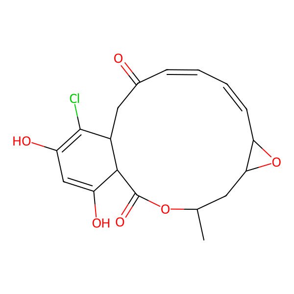 2D Structure of (1R,4R,6R,8R,9Z,11E,15S)-16-chloro-17,19-dihydroxy-4-methyl-3,7-dioxatricyclo[13.4.0.06,8]nonadeca-9,11,16,18-tetraene-2,13-dione