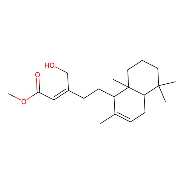 2D Structure of methyl (E)-5-[(1R,4aR,8aR)-2,5,5,8a-tetramethyl-1,4,4a,6,7,8-hexahydronaphthalen-1-yl]-3-(hydroxymethyl)pent-2-enoate