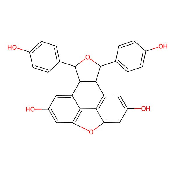 2D Structure of 7,9-Bis(4-hydroxyphenyl)-8,18-dioxapentacyclo[13.2.1.05,17.06,10.011,16]octadeca-1,3,5(17),11(16),12,14-hexaene-3,13-diol