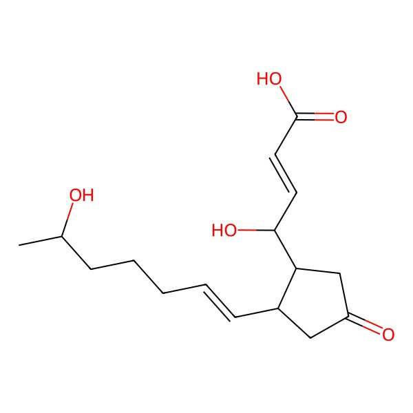 2D Structure of (E,4S)-4-hydroxy-4-[(1S,2R)-2-[(E,6R)-6-hydroxyhept-1-enyl]-4-oxocyclopentyl]but-2-enoic acid