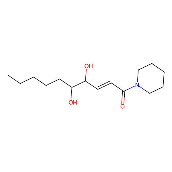 2D Structure of (E,4S,5R)-4,5-dihydroxy-1-piperidin-1-yldec-2-en-1-one