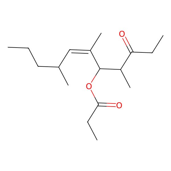 2D Structure of [(E,4S,5R,8R)-4,6,8-trimethyl-3-oxoundec-6-en-5-yl] propanoate