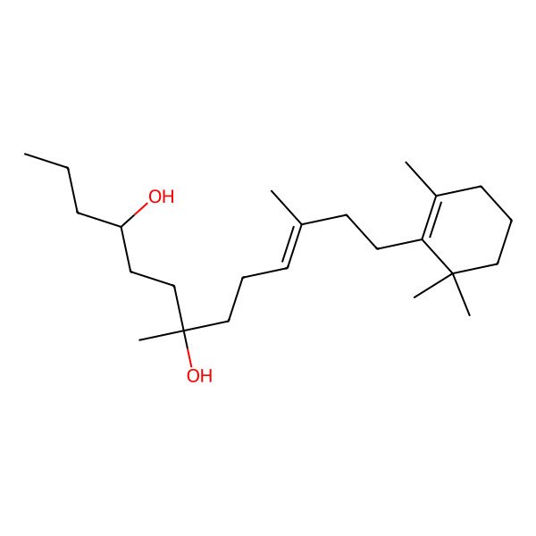 2D Structure of (E,4S,7S)-7,11-dimethyl-13-(2,6,6-trimethylcyclohexen-1-yl)tridec-10-ene-4,7-diol