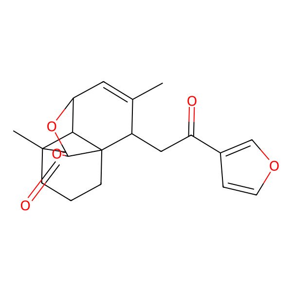 2D Structure of (1S,5S,6S,11R,14R)-6-[2-(furan-3-yl)-2-oxoethyl]-1,7-dimethyl-10,12-dioxatetracyclo[7.4.1.05,11.05,14]tetradec-7-en-13-one