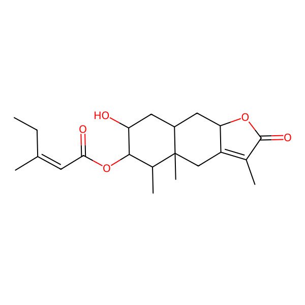 2D Structure of [(4aS,5R,6R,7S,8aR,9aS)-7-hydroxy-3,4a,5-trimethyl-2-oxo-4,5,6,7,8,8a,9,9a-octahydrobenzo[f][1]benzofuran-6-yl] (E)-3-methylpent-2-enoate