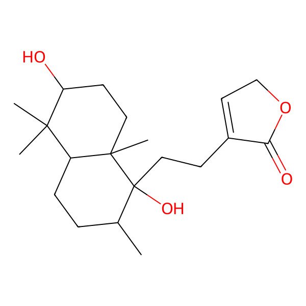 2D Structure of 4-[2-[(1R,2R,4aS,6S,8aS)-1,6-dihydroxy-2,5,5,8a-tetramethyl-3,4,4a,6,7,8-hexahydro-2H-naphthalen-1-yl]ethyl]-2H-furan-5-one