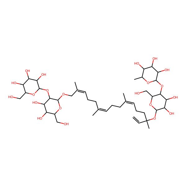 2D Structure of 2-[6-[16-[4,5-Dihydroxy-6-(hydroxymethyl)-3-[3,4,5-trihydroxy-6-(hydroxymethyl)oxan-2-yl]oxyoxan-2-yl]oxy-3,7,11,15-tetramethylhexadeca-1,6,10,14-tetraen-3-yl]oxy-4,5-dihydroxy-2-(hydroxymethyl)oxan-3-yl]oxy-6-methyloxane-3,4,5-triol