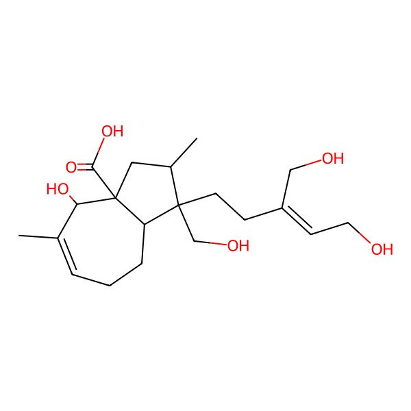 2D Structure of (1R,2R,3aR,4R,8aR)-4-hydroxy-1-[(Z)-5-hydroxy-3-(hydroxymethyl)pent-3-enyl]-1-(hydroxymethyl)-2,5-dimethyl-2,3,4,7,8,8a-hexahydroazulene-3a-carboxylic acid