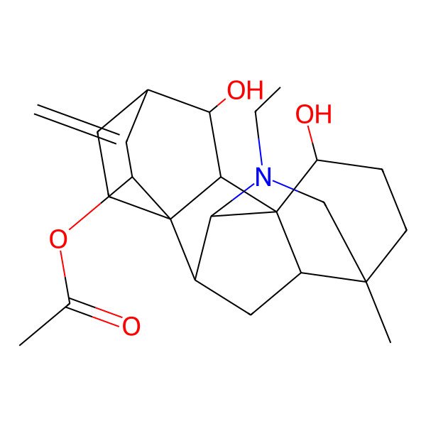 2D Structure of [(1R,2S,5R,10S,11R,13R,14S,15R,16R)-7-ethyl-2,14-dihydroxy-5-methyl-12-methylidene-7-azahexacyclo[7.6.2.210,13.01,8.05,16.010,15]nonadecan-11-yl] acetate