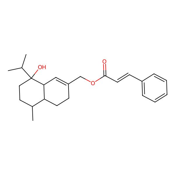 2D Structure of [(4aS,5R,8S,8aR)-8-hydroxy-5-methyl-8-propan-2-yl-4,4a,5,6,7,8a-hexahydro-3H-naphthalen-2-yl]methyl (Z)-3-phenylprop-2-enoate