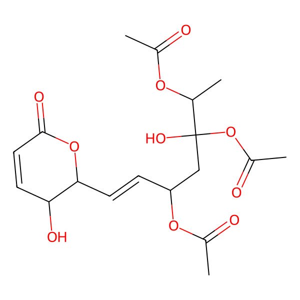 2D Structure of [(E,2S,3R,5S)-3,5-diacetyloxy-3-hydroxy-7-[(2S,3S)-3-hydroxy-6-oxo-2,3-dihydropyran-2-yl]hept-6-en-2-yl] acetate