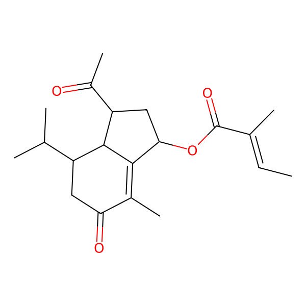 2D Structure of [(1S,3S,3aR,4S)-3-acetyl-7-methyl-6-oxo-4-propan-2-yl-1,2,3,3a,4,5-hexahydroinden-1-yl] (Z)-2-methylbut-2-enoate