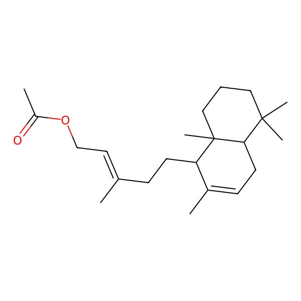 2D Structure of [(E)-5-[(1S,4aS,8aS)-2,5,5,8a-tetramethyl-1,4,4a,6,7,8-hexahydronaphthalen-1-yl]-3-methylpent-2-enyl] acetate