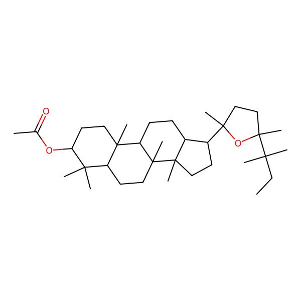 2D Structure of [(3S,5R,8R,9R,10R,13R,14R,17S)-17-[(2S,5R)-2,5-dimethyl-5-(2-methylbutan-2-yl)oxolan-2-yl]-4,4,8,10,14-pentamethyl-2,3,5,6,7,9,11,12,13,15,16,17-dodecahydro-1H-cyclopenta[a]phenanthren-3-yl] acetate