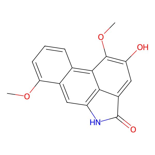 2D Structure of 14-Hydroxy-6,15-dimethoxy-10-azatetracyclo[7.6.1.02,7.012,16]hexadeca-1,3,5,7,9(16),12,14-heptaen-11-one