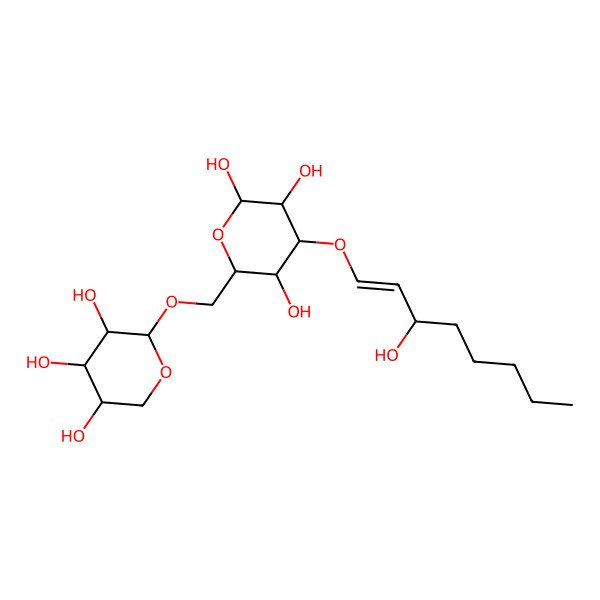 2D Structure of (2R,3R,4S,5R,6R)-4-[(E,3R)-3-hydroxyoct-1-enoxy]-6-[[(2S,3R,4S,5R)-3,4,5-trihydroxyoxan-2-yl]oxymethyl]oxane-2,3,5-triol