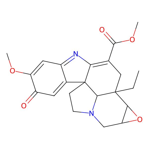 2D Structure of methyl (1R,12S,13R,15S,20R)-12-ethyl-5-methoxy-4-oxo-14-oxa-8,17-diazahexacyclo[10.7.1.01,9.02,7.013,15.017,20]icosa-2,5,7,9-tetraene-10-carboxylate