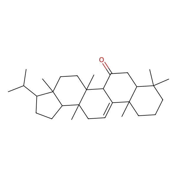 2D Structure of (3R,3aR,5aR,5bS,7aS,11aS,13aS,13bR)-3a,5a,8,8,11a,13a-hexamethyl-3-propan-2-yl-2,3,4,5,5b,7,7a,9,10,11,13,13b-dodecahydro-1H-cyclopenta[a]chrysen-6-one