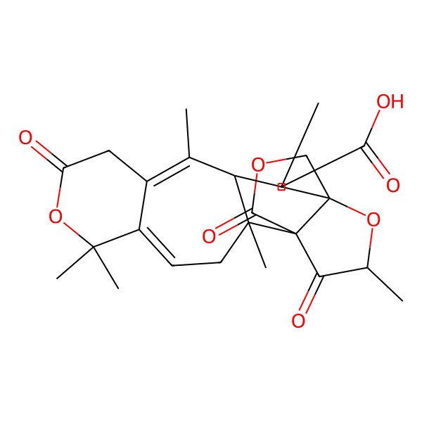 2D Structure of (1R,2S,12S,14R,15R,17S)-2,6,6,11,14,17-hexamethyl-8,18,19-trioxo-7,16,20-trioxapentacyclo[13.3.3.01,15.02,12.05,10]henicosa-4,10-diene-14-carboxylic acid