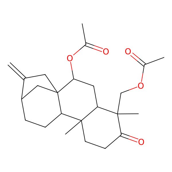 2D Structure of [(1R,2S,5S,9S,13R)-2-acetyloxy-5,9-dimethyl-14-methylidene-6-oxo-5-tetracyclo[11.2.1.01,10.04,9]hexadecanyl]methyl acetate