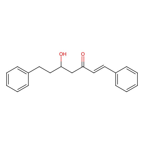 2D Structure of (E,5R)-5-hydroxy-1,7-diphenylhept-1-en-3-one