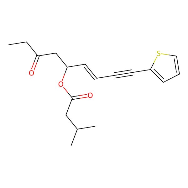 2D Structure of [(E,5R)-7-oxo-1-thiophen-2-ylnon-3-en-1-yn-5-yl] 3-methylbutanoate