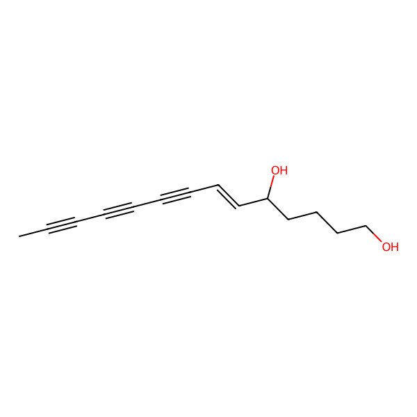 2D Structure of (E,5R)-tetradec-6-en-8,10,12-triyne-1,5-diol
