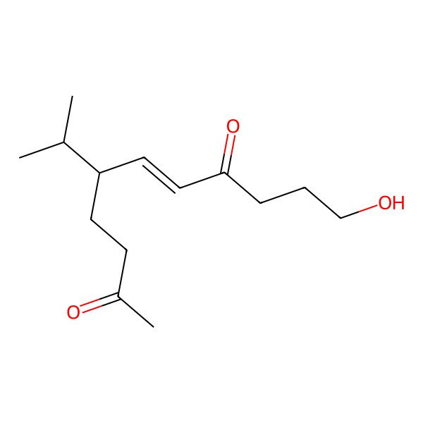 2D Structure of (E,5S)-11-hydroxy-5-propan-2-ylundec-6-ene-2,8-dione