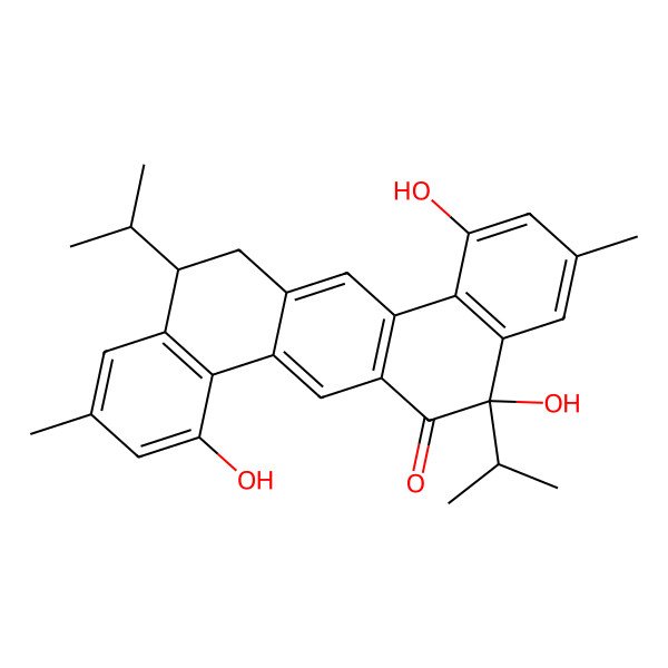 2D Structure of (5S,12S)-1,5,8-trihydroxy-3,10-dimethyl-5,12-di(propan-2-yl)-12,13-dihydronaphtho[1,2-b]phenanthren-6-one