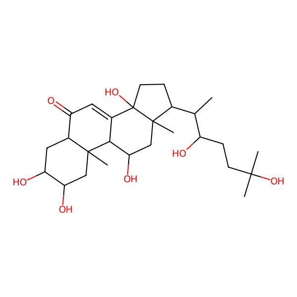 2D Structure of 17-(3,6-dihydroxy-6-methylheptan-2-yl)-2,3,11,14-tetrahydroxy-10,13-dimethyl-2,3,4,5,9,11,12,15,16,17-decahydro-1H-cyclopenta[a]phenanthren-6-one