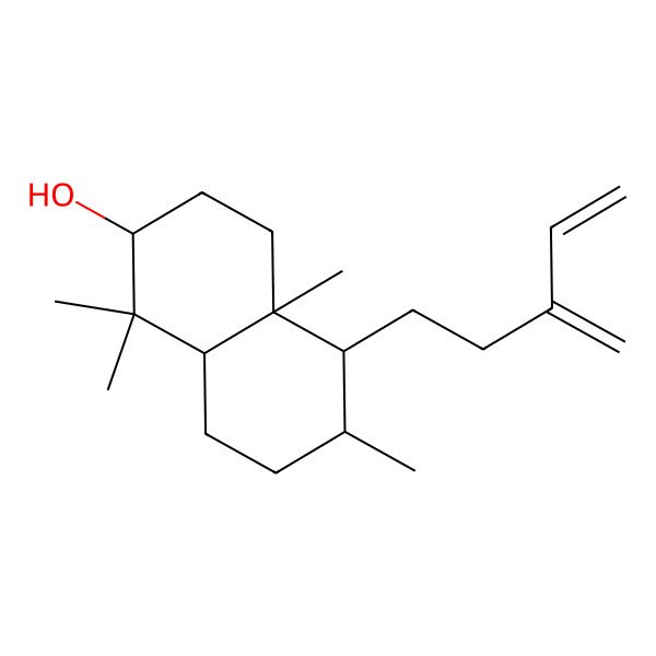 2D Structure of (2R,4aR,5S,6R,8aR)-1,1,4a,6-tetramethyl-5-(3-methylidenepent-4-enyl)-2,3,4,5,6,7,8,8a-octahydronaphthalen-2-ol