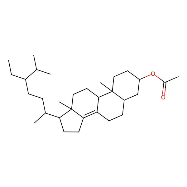 2D Structure of [(3S,5S,9R,10S,13R,17R)-17-[(2R,5R)-5-ethyl-6-methylheptan-2-yl]-10,13-dimethyl-2,3,4,5,6,7,9,11,12,15,16,17-dodecahydro-1H-cyclopenta[a]phenanthren-3-yl] acetate