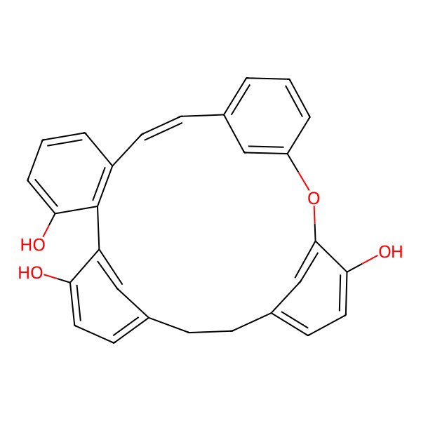2D Structure of (8Z)-15-oxapentacyclo[21.3.1.110,14.116,20.02,7]nonacosa-1(26),2(7),3,5,8,10(29),11,13,16,18,20(28),23(27),24-tridecaene-3,17,26-triol