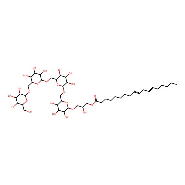 2D Structure of [(2R)-2-hydroxy-3-[(2R,3R,4S,5R,6R)-3,4,5-trihydroxy-6-[[(2R,3R,4S,5R,6R)-3,4,5-trihydroxy-6-[[(2R,3R,4S,5R,6R)-3,4,5-trihydroxy-6-[[(2R,3R,4S,5R,6R)-3,4,5-trihydroxy-6-(hydroxymethyl)oxan-2-yl]oxymethyl]oxan-2-yl]oxymethyl]oxan-2-yl]oxymethyl]oxan-2-yl]oxypropyl] (9Z,12Z)-octadeca-9,12-dienoate