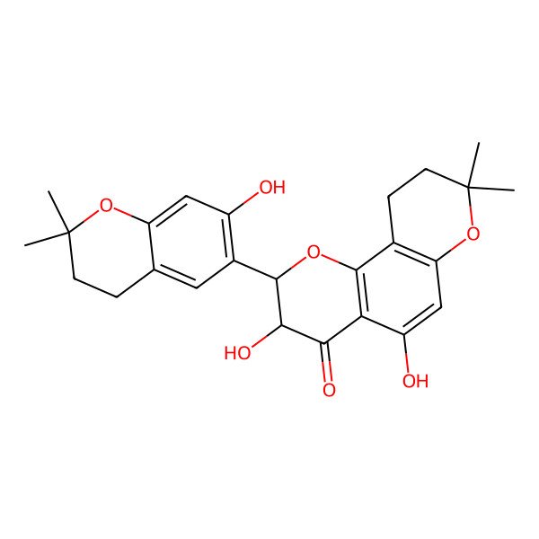 2D Structure of 3,5-Dihydroxy-2-(7-hydroxy-2,2-dimethyl-3,4-dihydrochromen-6-yl)-8,8-dimethyl-2,3,9,10-tetrahydropyrano[2,3-h]chromen-4-one