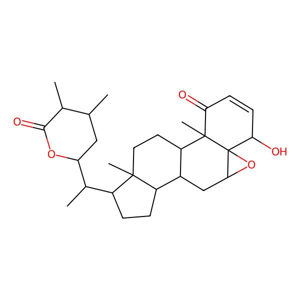 2D Structure of (1S,2R,6S,7R,9R,11S,12S,15R,16S)-15-[(1S)-1-[(2R,4S,5R)-4,5-dimethyl-6-oxooxan-2-yl]ethyl]-6-hydroxy-2,16-dimethyl-8-oxapentacyclo[9.7.0.02,7.07,9.012,16]octadec-4-en-3-one
