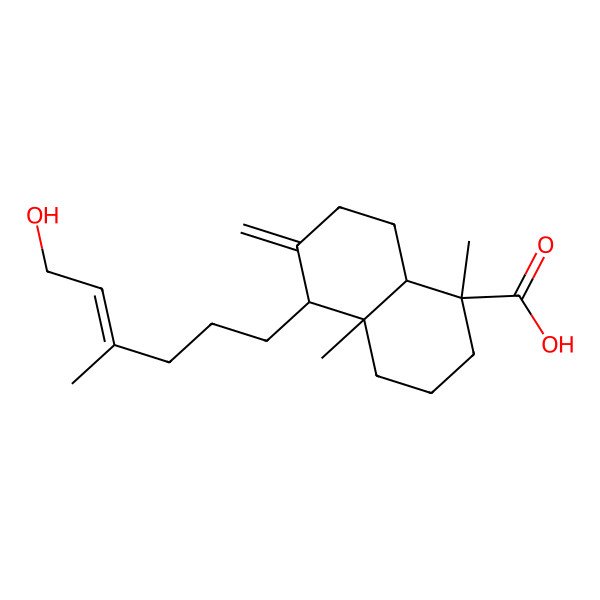2D Structure of 5-(6-hydroxy-4-methylhex-4-enyl)-1,4a-dimethyl-6-methylidene-3,4,5,7,8,8a-hexahydro-2H-naphthalene-1-carboxylic acid