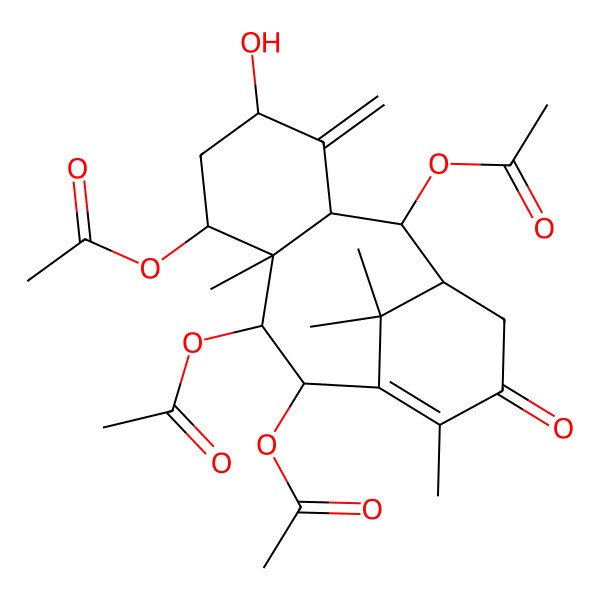 2D Structure of [(2R,3R,5S,7S,8S,9R,10R)-2,9,10-triacetyloxy-5-hydroxy-8,12,15,15-tetramethyl-4-methylidene-13-oxo-7-tricyclo[9.3.1.03,8]pentadec-11-enyl] acetate