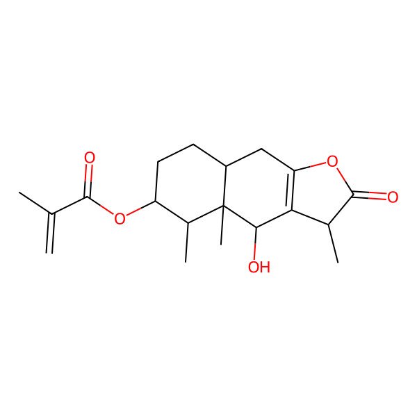 2D Structure of [(3R,4S,4aS,5R,6S,8aR)-4-hydroxy-3,4a,5-trimethyl-2-oxo-3,4,5,6,7,8,8a,9-octahydrobenzo[f][1]benzofuran-6-yl] 2-methylprop-2-enoate