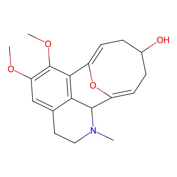 2D Structure of 15,16-Dimethoxy-10-methyl-18-oxa-10-azatetracyclo[7.7.1.12,8.013,17]octadeca-1(17),2,7,13,15-pentaen-5-ol