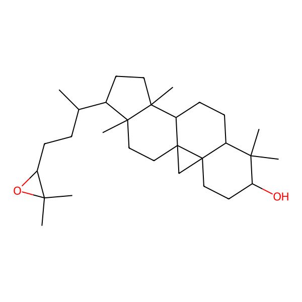2D Structure of 15-[4-(3,3-Dimethyloxiran-2-yl)butan-2-yl]-7,7,12,16-tetramethylpentacyclo[9.7.0.01,3.03,8.012,16]octadecan-6-ol
