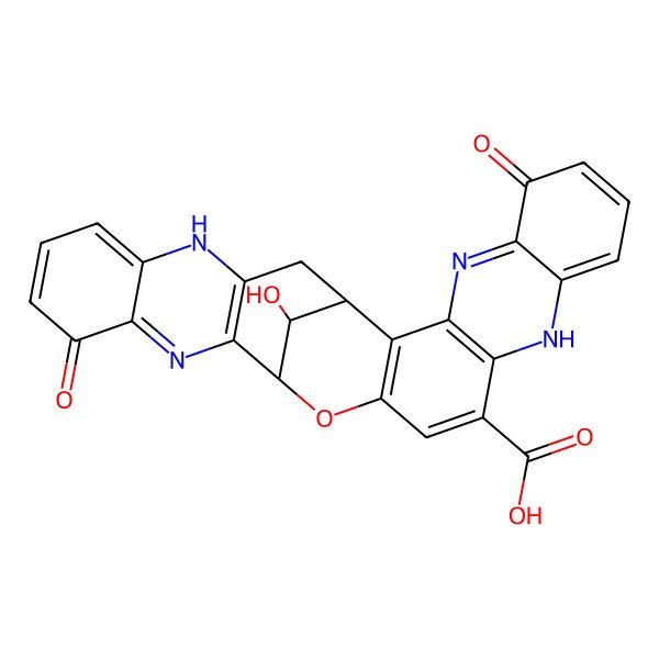 2D Structure of (1S,17S,29R)-29-hydroxy-6,21-dioxo-16-oxa-4,11,19,26-tetrazaheptacyclo[15.11.1.02,15.03,12.05,10.018,27.020,25]nonacosa-2(15),3(12),4,7,9,13,18(27),19,22,24-decaene-13-carboxylic acid