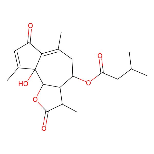 2D Structure of [(3S,3aR,4S,9aR,9bS)-9a-hydroxy-3,6,9-trimethyl-2,7-dioxo-3a,4,5,9b-tetrahydro-3H-azuleno[4,5-b]furan-4-yl] 3-methylbutanoate