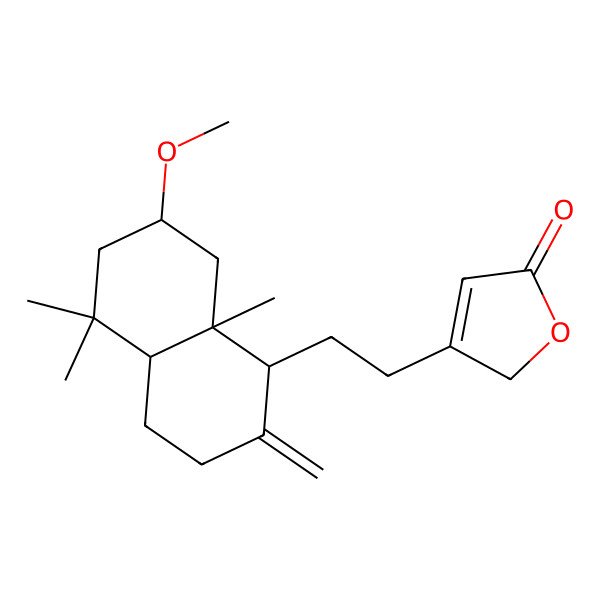2D Structure of 3-[2-[(1R,4aR,7R,8aR)-7-methoxy-5,5,8a-trimethyl-2-methylidene-3,4,4a,6,7,8-hexahydro-1H-naphthalen-1-yl]ethyl]-2H-furan-5-one