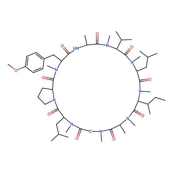 2D Structure of cyclo[DL-N(Me)Ala-Sar-DL-N(Me)Leu-DL-Pro-DL-N(Me)Tyr(Me)-DL-Ala-DL-N(Me)Val-DL-N(Me)Leu-DL-N(Me)xiIle]