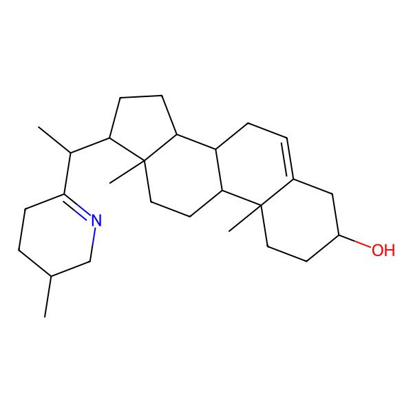 2D Structure of (3S,8R,9R,10R,13S,14R,17R)-10,13-dimethyl-17-[(1S)-1-[(3R)-3-methyl-2,3,4,5-tetrahydropyridin-6-yl]ethyl]-2,3,4,7,8,9,11,12,14,15,16,17-dodecahydro-1H-cyclopenta[a]phenanthren-3-ol